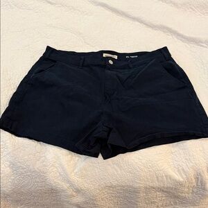 Warp + Weft Navy Cotton Blend Bermuda Shorts